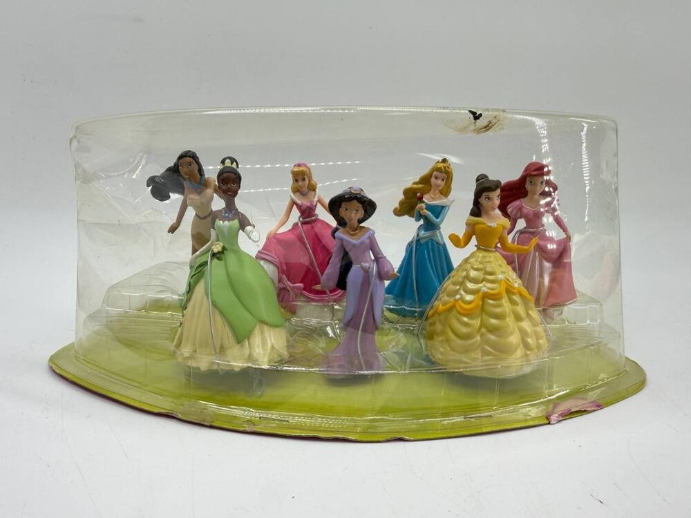 Disney Princess Cake Topper Figurine Set 7 Pc New Damaged Package Belle Ariel